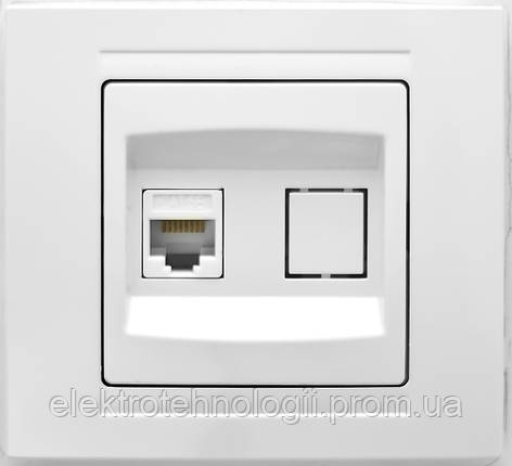 Розетка компьютерная CAT5 Gunsan Moderna белая