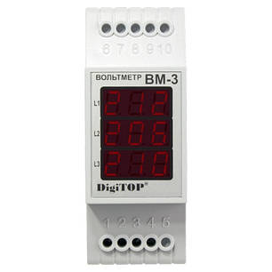 Трехфазный вольтметр ВМ-3 (~40...~400) DigiTOP