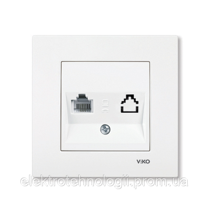 Розетка телефонная TF RJ11 Cat3 белая Viko Karre