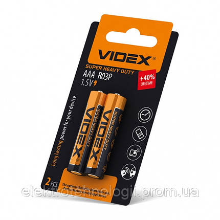 Батарейка солевая Videx R03P / AAA 2шт SMALL BLISTER