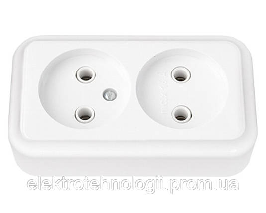 Розетка двойная Bylectrica Пралеска белая