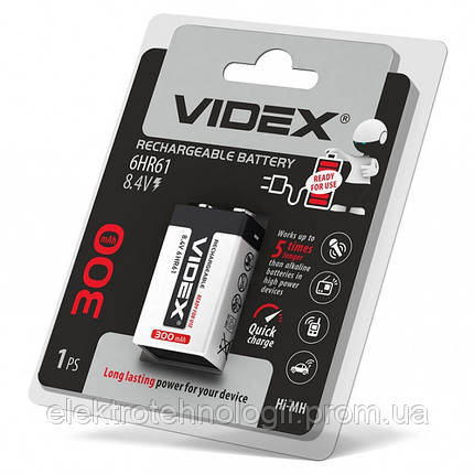 Аккумуляторы Videx 6HR61 300mAh blister / 1шт