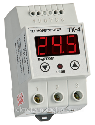 Терморегулятор ТК-4 16А одноканальный цифровой DIN-рейка DigiTOP