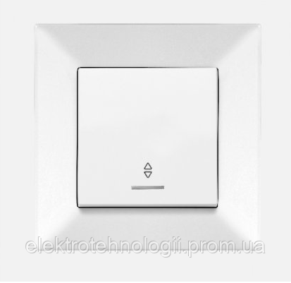 Переключатель проходной с подсветкой белый Viko Meridian