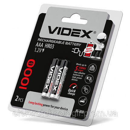 Аккумуляторы Videx HR03 / AAA 1000mAh double blister / 2шт