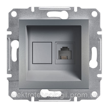 Розетка телефонная RJ11 Schneider Asfora Plus сталь