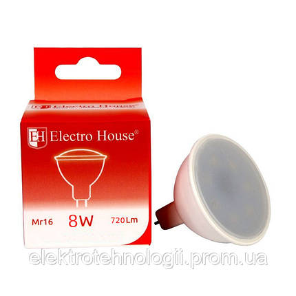 Светодиодная лампа ElectroHouse MR16 8W 720lm 4100k