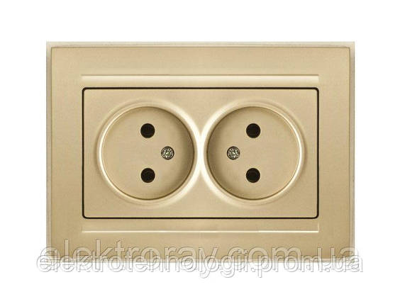 Двойная розетка Gunsan Moderna Metallic золото