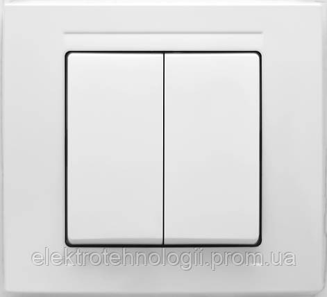 Выключатель двойной Gunsan Moderna белый