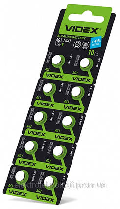 Батарейка часовая Videx AG 3 / LR41 BLISTER CARD 10 шт
