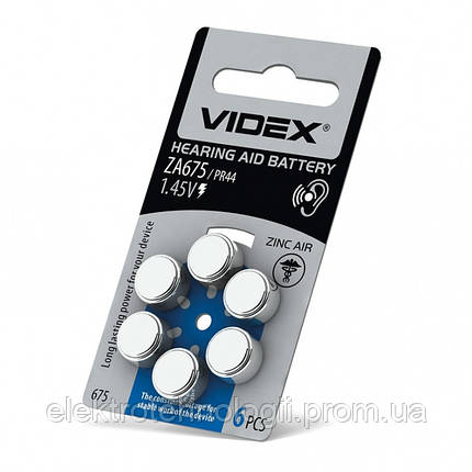 Батарейка воздушно цинковая Videx  (PR44) BLISTER 6
