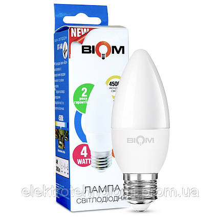 Светодиодная лампа Biom C37 4w E27 3000K
