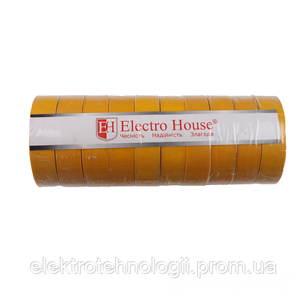 ElectroHouse Изолента желтая 0,15мм х 18мм х 21м