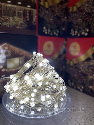 Гірлянда мідна дротяна нитка 100 LED 10 м холодний білий, 220 В RD-7108  ⁇  Новорічні гірлянди  ⁇