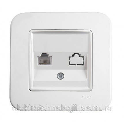 Розетка компьютерная RJ45 Cat5e Viko Rollina белая