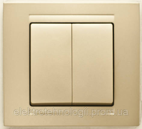 Выключатель двойной Gunsan Moderna Metallic золото