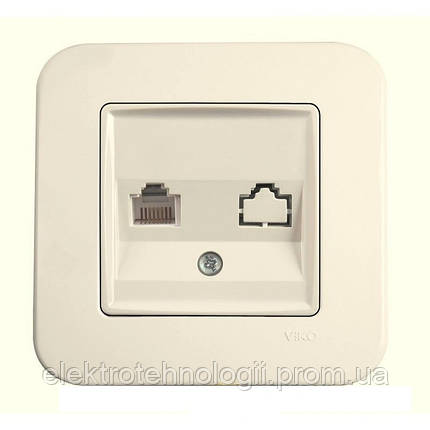 Розетка компьютерная RJ45 Cat5e Viko Rollina крем