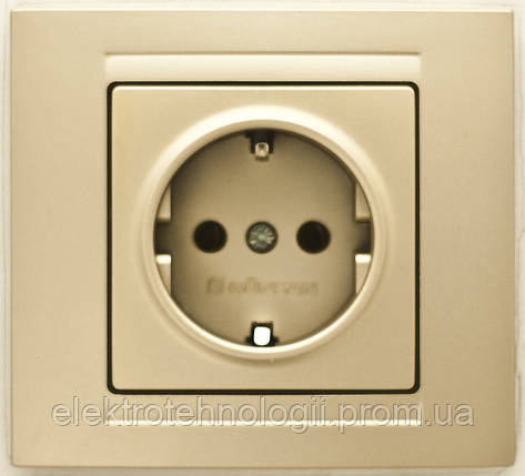 Розетка с заземлением Gunsan Moderna Metallic золото