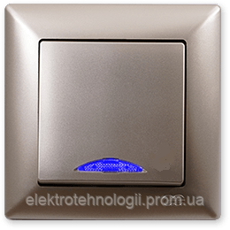 Выключатель с подсветкой Gunsan Visage Metallic золото