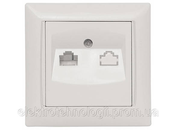 Розетка компьютерная CAT5 Luxel Primera белая