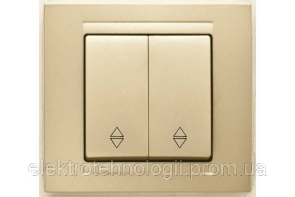 Выключатель двойной проходной Gunsan Moderna Metallic золото
