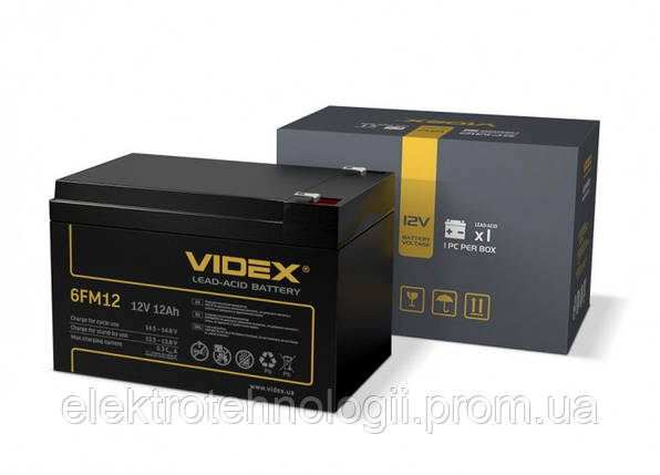 Аккумулятор свинцово-кислотный Videx  12V / 12Ah color box 1