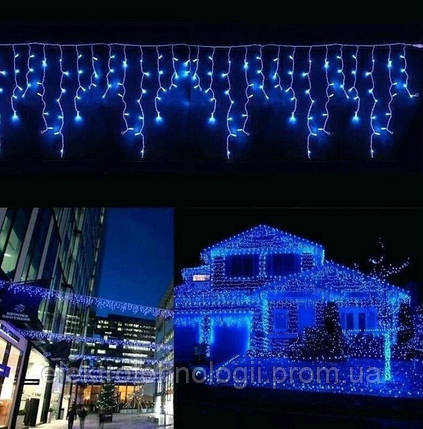 Уличная гирлянда бахрома 120 LED 4м синий (Ø 3,3) 30/50/70см (флеш), 220В с заглушкой RD-7113