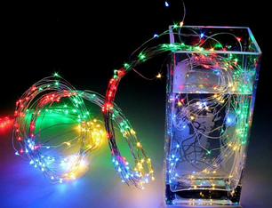 Гирлянда медная проволочная нить "Конский хвост" 10 нитей 200 LED 2м микс, 220В RD-9019