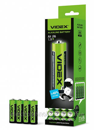 Батарейка лужна Videx LR6/AA 4 шт SHRINK