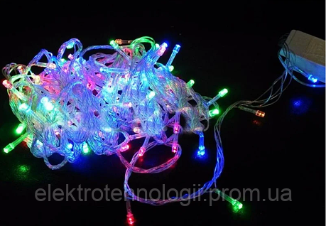Гирлянда 200 LED 18м микс, прозрачный провод RD-7141 | Новогодние гирлянды |
