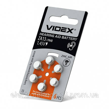 Батарейка воздушно цинковая Videx  (PR48) BLISTER 6