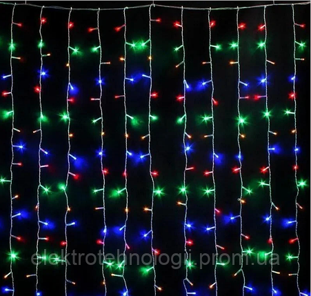 Гирлянда-штора (водопад) 240 LED микс (10х24 ламп) 3м х 2м, с заглушкой PREMIUM