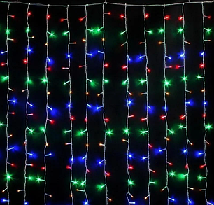 Гирлянда-штора 3м х 1м 150 LED микс (10х15 ламп) 220В с заглушкой PREMIUM
