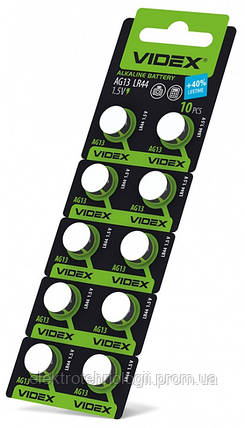 Батарейка часовая Videx AG13 / LR44 BLISTER CARD 10 шт