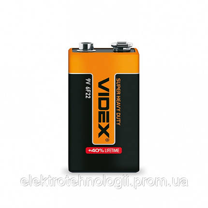 Батарейка солевая Videx 6F22 / 9V (Крона) 1шт SHRINK