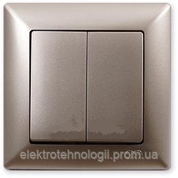 Выключатель двойной Gunsan Visage Metallic золото