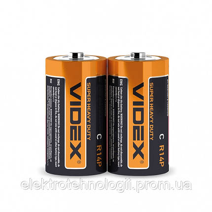 Батарейка солевая Videx R14P / C 2шт SHRINK