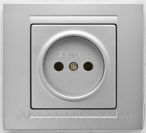 Розетка без заземления Gunsan Moderna Metallic серебро