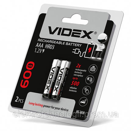 Аккумуляторы Videx HR03 / AAA 600mAh double blister / 2шт