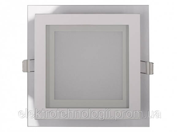 Светодиодный светильник со стеклом Luxel 6W 4000k встраиваемый квадратный