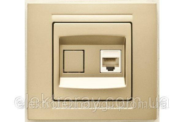 Розетка компьютерная CAT5 Gunsan Moderna Metallic золото