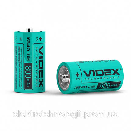 Аккумулятор Videx литий-ионный 16340 (без защиты) 800mAh bulk / 1шт