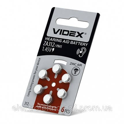 Батарейка воздушно цинковая Videx (PR41) BLISTER 6