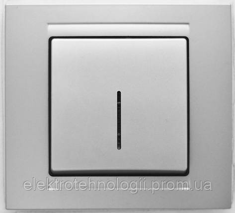 Выключатель с подсветкой Gunsan Moderna Metallic серебро