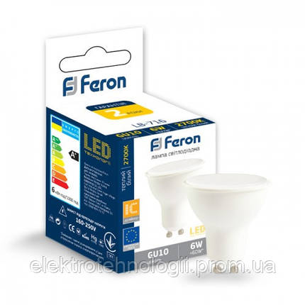 Светодиодная лампа Feron GU10 6W 480lm 2700k