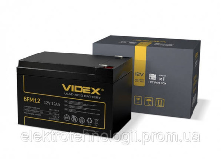 Аккумулятор свинцово-кислотный Videx  12V / 12Ah color box 1