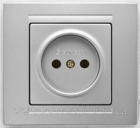 Розетка без заземления Gunsan Moderna Metallic серебро