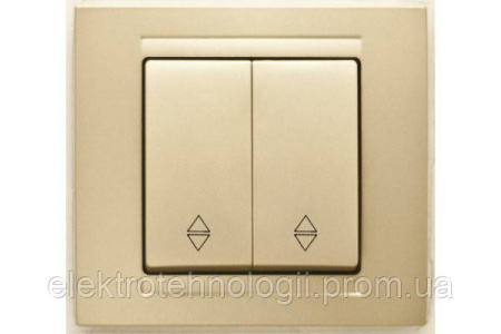 Выключатель двойной проходной Gunsan Moderna Metallic золото