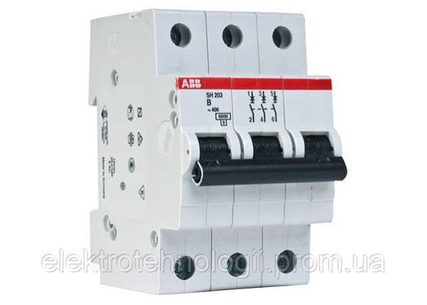Автоматический выключатель ABB SH203-B 6A 6kA 3P