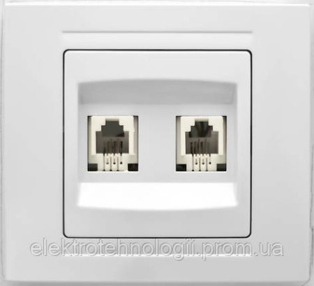 Двойная розетка телефонная (2x RJ11) Gunsan Moderna белая